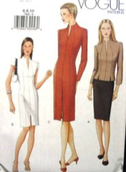 7362 Vogue FIT STRAIGHT DRESS, TOP,  RAISED WAIST SKIRT PATTERN 6-10 UNCUT